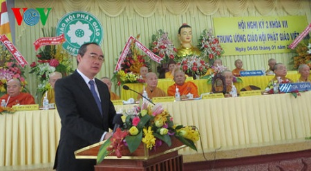 Ông Nguyễn Thiện Nhân phát biểu tại hội nghị 